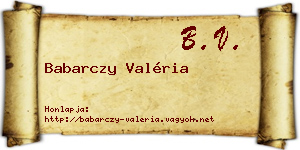 Babarczy Valéria névjegykártya