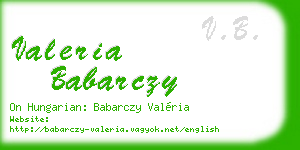 valeria babarczy business card
